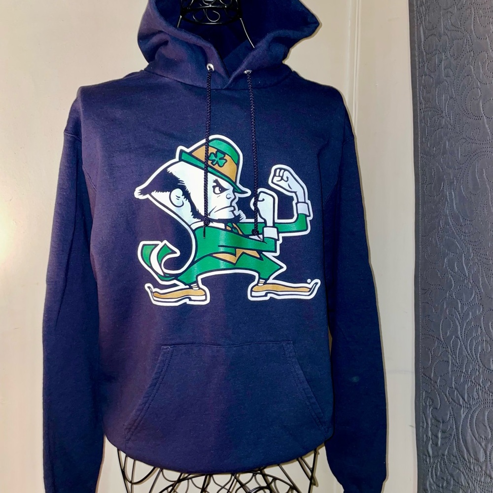 Champion Navy Blue Notre Dame Hoodie Pullover Size Medium NWOT